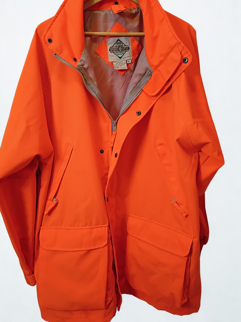 Guide Gear Blaze Orange Big & Tall 3XL Hunting Jacket Coat Waterproof Coated